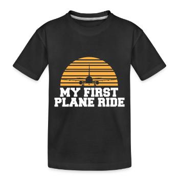 Voyage de vacances en solo Mon premier avion - T-shirt bio Premium Enfant - noir - Devant