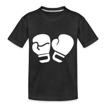 Boxing Boxing Gloves Symbol - Kids' Premium Organic T-Shirt - black - Front
