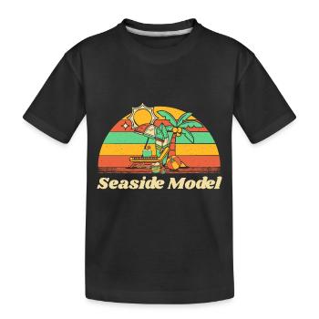 Seaside Model Beach Social Media Influencer Ocean - Kids' Premium Organic T-Shirt - black - Front