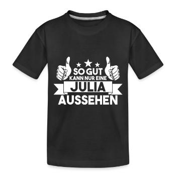 Vorname Julia - Kinder Premium Bio T-Shirt - Schwarz - Vorne