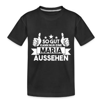 Maria - Kinder Premium Bio T-Shirt - Schwarz - Vorne