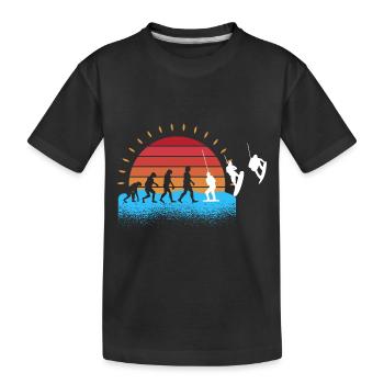 Evolution Wakeboarder Wakeboard Wakeboarding - Kids' Premium Organic T-Shirt - black - Front