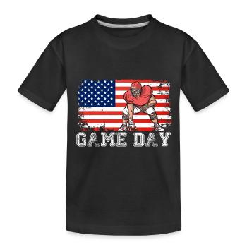 Jour de match Saison de football Drôle Hommes Femmes Patriote - T-shirt bio Premium Enfant - noir - Devant