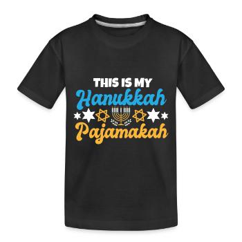 This Is My Hanukkah Pajamakah Jewish Matching - Kinder Premium Bio T-Shirt - Schwarz - Vorne