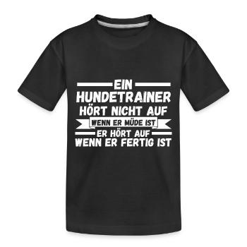 Hundetraining Hund Hundeschule Hundetrainer - Kinder Premium Bio T-Shirt - Schwarz - Vorne