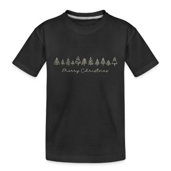 Doodle Christmas trees, Merry Christmas, Unisex - Kinder Premium Bio T-Shirt - Schwarz - Vorne