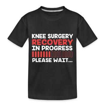 Knie Operation - Kinder Premium Bio T-Shirt - Schwarz - Vorne
