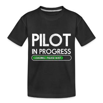 Airplane Pilot Flying Training I Gift - Kids' Premium Organic T-Shirt - black - Front