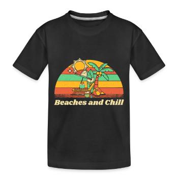 Beaches and Chill Summer Vacation Tropical Trip - Kinder Premium Bio T-Shirt - Schwarz - Vorne
