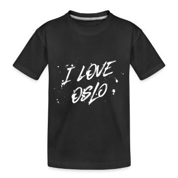 I Love Oslo - Kinder Premium Bio T-Shirt - Schwarz - Vorne