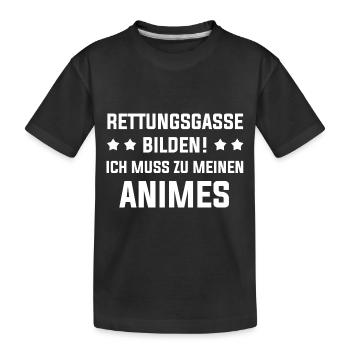 Ich muss zu meinen Animes - Kinder Premium Bio T-Shirt - Schwarz - Vorne