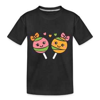 Süßigkeiten - Kinder Premium Bio T-Shirt - Schwarz - Vorne