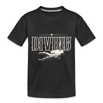Taucher Tauchen - Kinder Premium Bio T-Shirt - Schwarz - Vorne