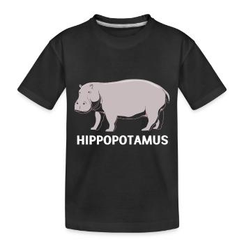 Nilpferd - Kinder Premium Bio T-Shirt - Schwarz - Vorne