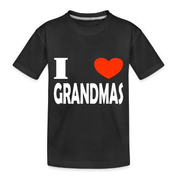 Ich liebe Großmütter - Kinder Premium Bio T-Shirt - Schwarz - Vorne