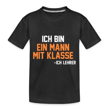 Schullehrer Lehrer - Kinder Premium Bio T-Shirt - Schwarz - Vorne