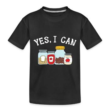 Ja, ich kann Lebensmittel einmachen Einmachen in D - Kinder Premium Bio T-Shirt - Schwarz - Vorne