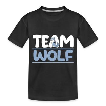 Tier Waldtier Wolf - Kinder Premium Bio T-Shirt - Schwarz - Vorne