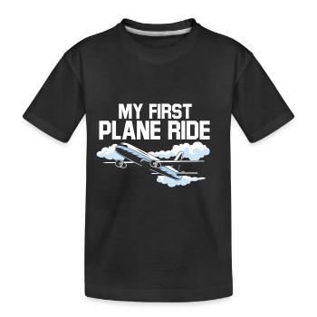 Voyage de vacances en solo Mon premier avion - T-shirt bio Premium Enfant - noir - Devant