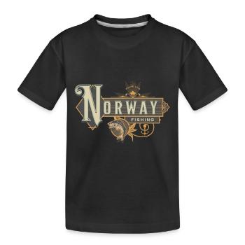 Norvège Fishing Angler Fishing Trip - T-shirt bio Premium Enfant - noir - Devant