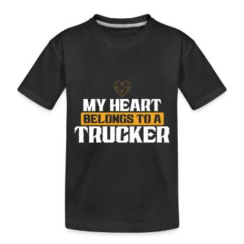 herz trucker liebe - Kinder Premium Bio T-Shirt - Schwarz - Vorne