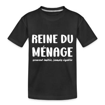 Humour faire le ménage - T-shirt bio Premium Enfant - noir - Devant
