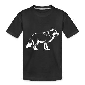 wolf - Kids' Premium Organic T-Shirt - black - Front