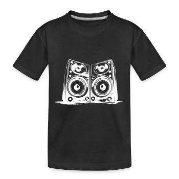 Haut-parleurs de fête de musique Basse - T-shirt bio Premium Enfant - noir - Devant