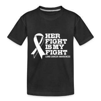 Lung Cancer Survivor Lung Mom Mom - Kids' Premium Organic T-Shirt - black - Front