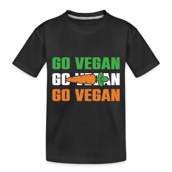 Go vegan - Kids' Premium Organic T-Shirt - black - Front