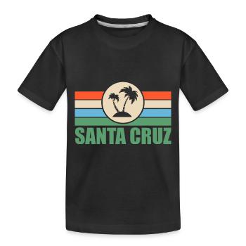 Kalifornien Surfen Santa Cruz - Kinder Premium Bio T-Shirt - Schwarz - Vorne