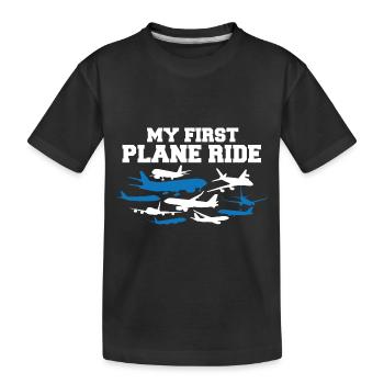Voyage de vacances en solo Mon premier avion - T-shirt bio Premium Enfant - noir - Devant