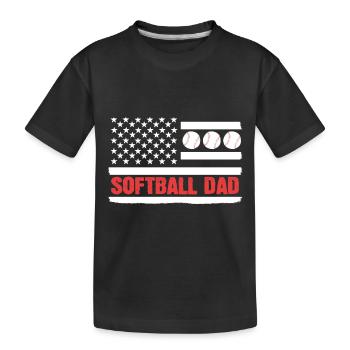 Softball Joueur de softball Père Fête des pères Papa - T-shirt bio Premium Enfant - noir - Devant