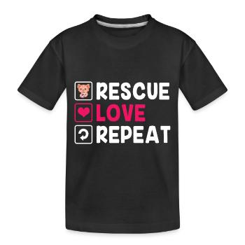 Katzenrettung Tierrechte Tierrettung Tierheim - Kinder Premium Bio T-Shirt - Schwarz - Vorne