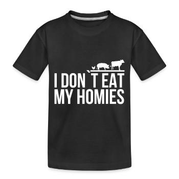 Je ne mange pas mes homies - Végétalien - T-shirt bio Premium Enfant - noir - Devant