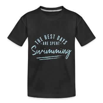 On passe les meilleurs jours à nager énonciations nageur - T-shirt bio Premium Enfant - noir - Devant