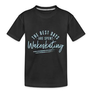 Les meilleurs jours sont passés à faire du wakeskating - T-shirt bio Premium Enfant - noir - Devant