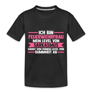 Feuerwehr Feuerwehrfrau - Kinder Premium Bio T-Shirt - Schwarz - Vorne