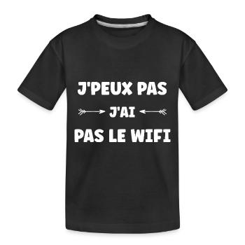 j'peux pas j'ai pas le wifi - T-shirt bio Premium Enfant - noir - Devant