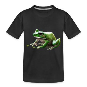 Regenfrosch Wassertropfen Frosch - Kinder Premium Bio T-Shirt - Schwarz - Vorne