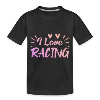 Ich liebe Rennen - Kinder Premium Bio T-Shirt - Schwarz - Vorne
