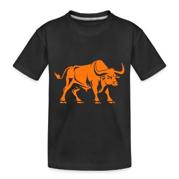 Stier - Kinder Premium Bio T-Shirt - Schwarz - Vorne
