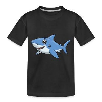 Animal Cartoon Shark - Kids' Premium Organic T-Shirt - black - Front