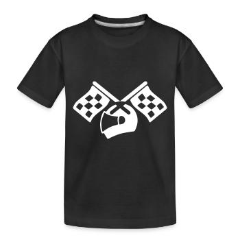 Rennfahrer helm - Kinder Premium Bio T-Shirt - Schwarz - Vorne