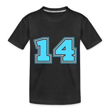 14 Number number - Kids' Premium Organic T-Shirt - black - Front
