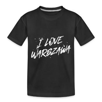 I Love Warschau - Kinder Premium Bio T-Shirt - Schwarz - Vorne
