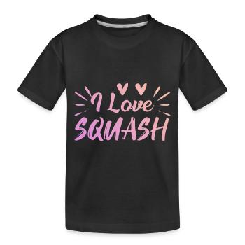 Ich liebe Squash - Kinder Premium Bio T-Shirt - Schwarz - Vorne