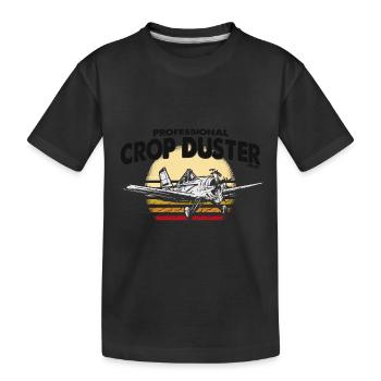 Professional Crop Duster Pilot, Aerial - Kids' Premium Organic T-Shirt - black - Front