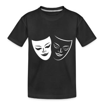 Theater-Masken - Kinder Premium Bio T-Shirt - Schwarz - Vorne