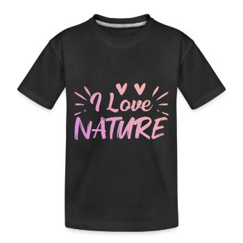 Ich liebe Natur - Kinder Premium Bio T-Shirt - Schwarz - Vorne